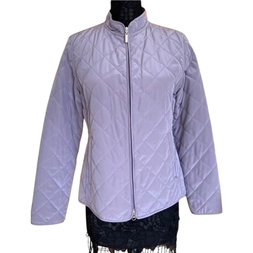 Vintage Hilary Radley Purple Pastel Lavender Preppy Quilted Coat Size Medium